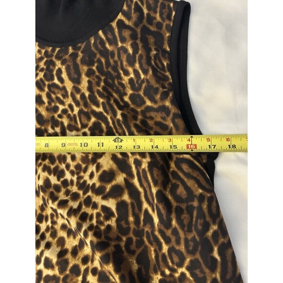 LAUREN RALPH LAUREN Cheetah Print Turtleneck Sleeveless Sheath Dress Medium Knee - Picture 10 of 12